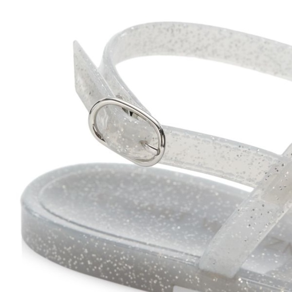 Stuart Weitzman Summer Jelly Sandals in Silver, size 10 - Picture 6 of 9